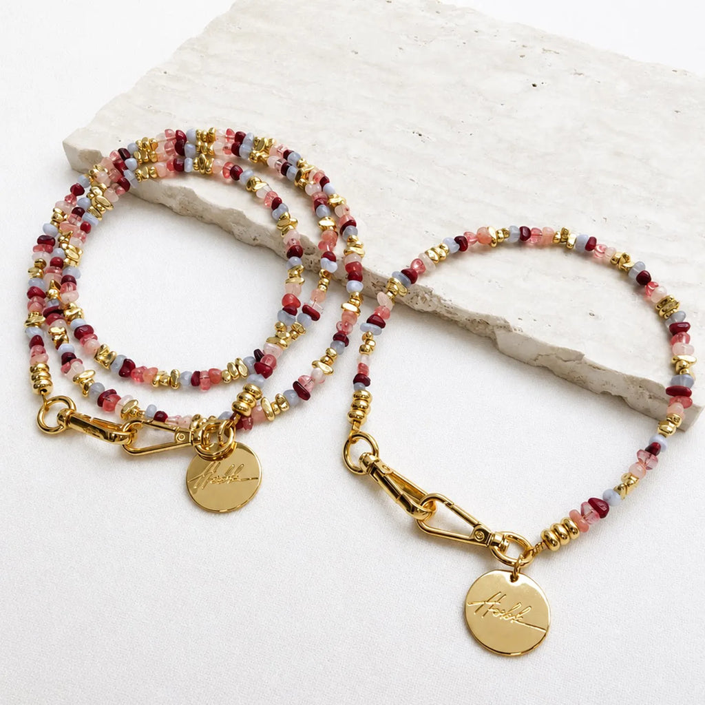 Libya Long Liviya Bordeaux Rose Chain 120 cm
