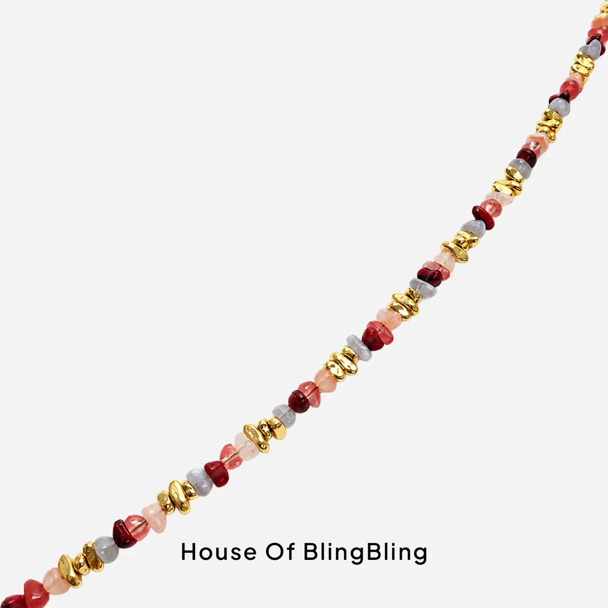 Libya Long Liviya Bordeaux Rose Chain 120 cm