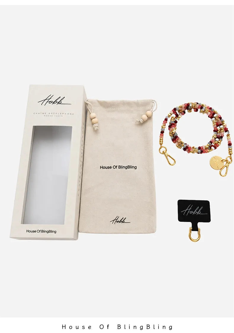 Libya Long Liviya Bordeaux Rose Chain 120 cm
