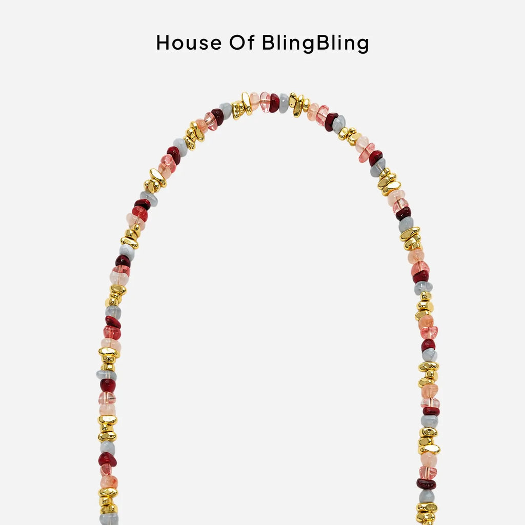 Libya Long Liviya Bordeaux Rose Chain 120 cm