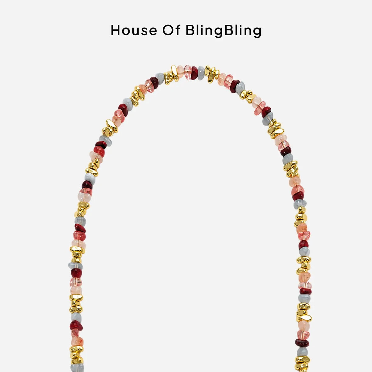 Libya Long Liviya Bordeaux Rose Chain 120 cm