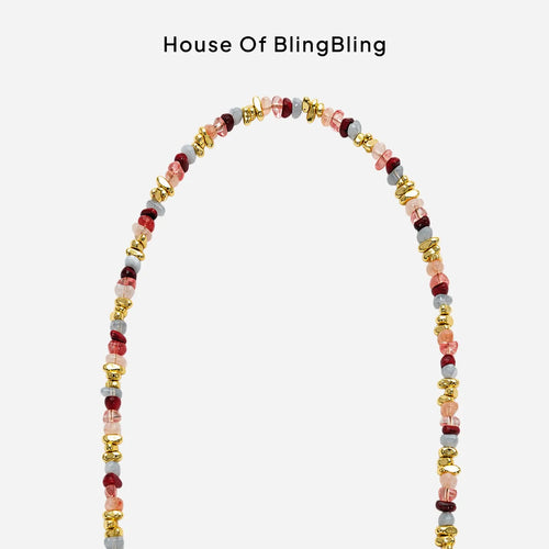 Libya Long Liviya Bordeaux Rose Chain 120 cm